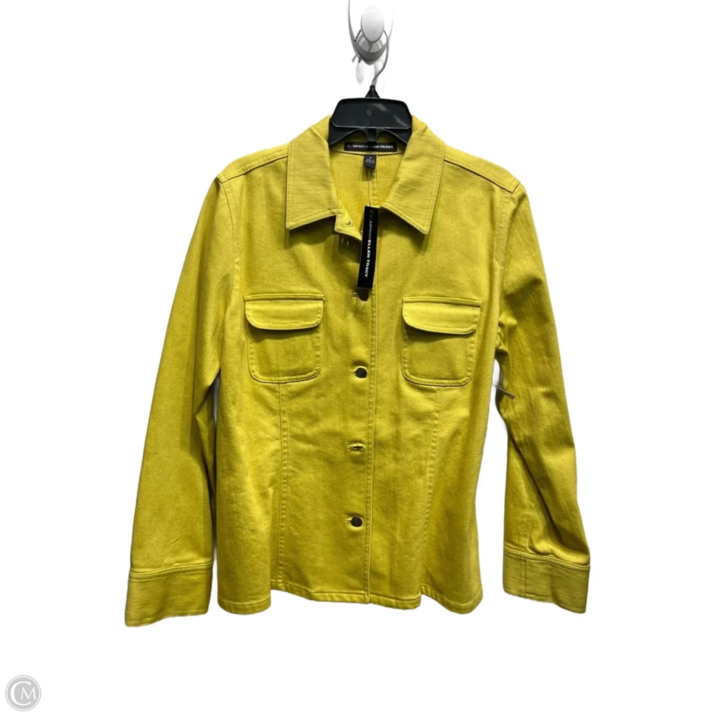 Jacket Denim By Ellen Tracy In Chartreuse, Size: 14