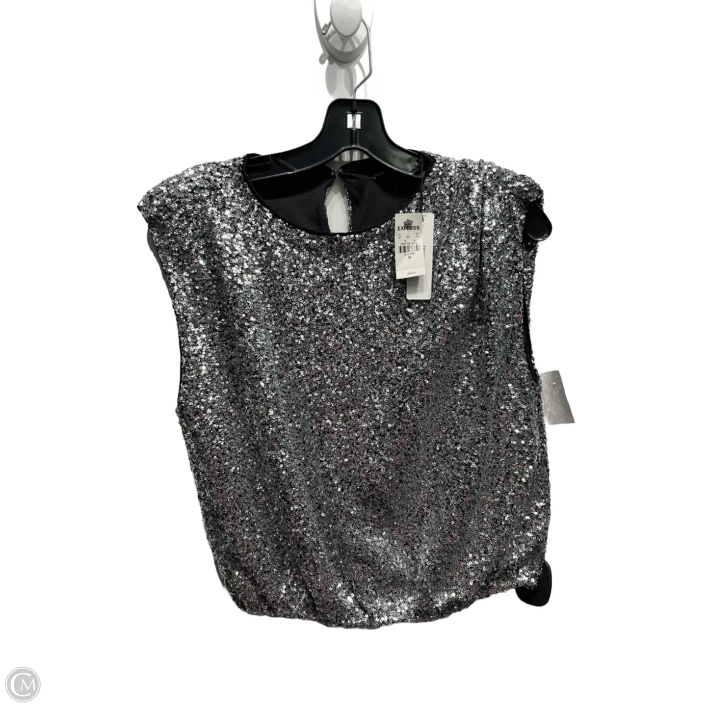 Blouse Short Sleeve By Express In Silver, Size: Xs