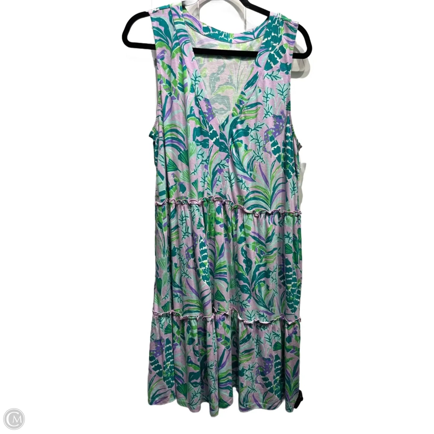 Dress Designer By Lilly Pulitzer In Green & Purple, Size: Xl