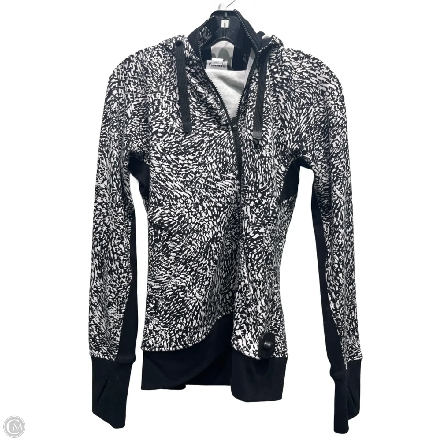 Sweatshirt Hoodie By Athleta In Black & White, Size: M