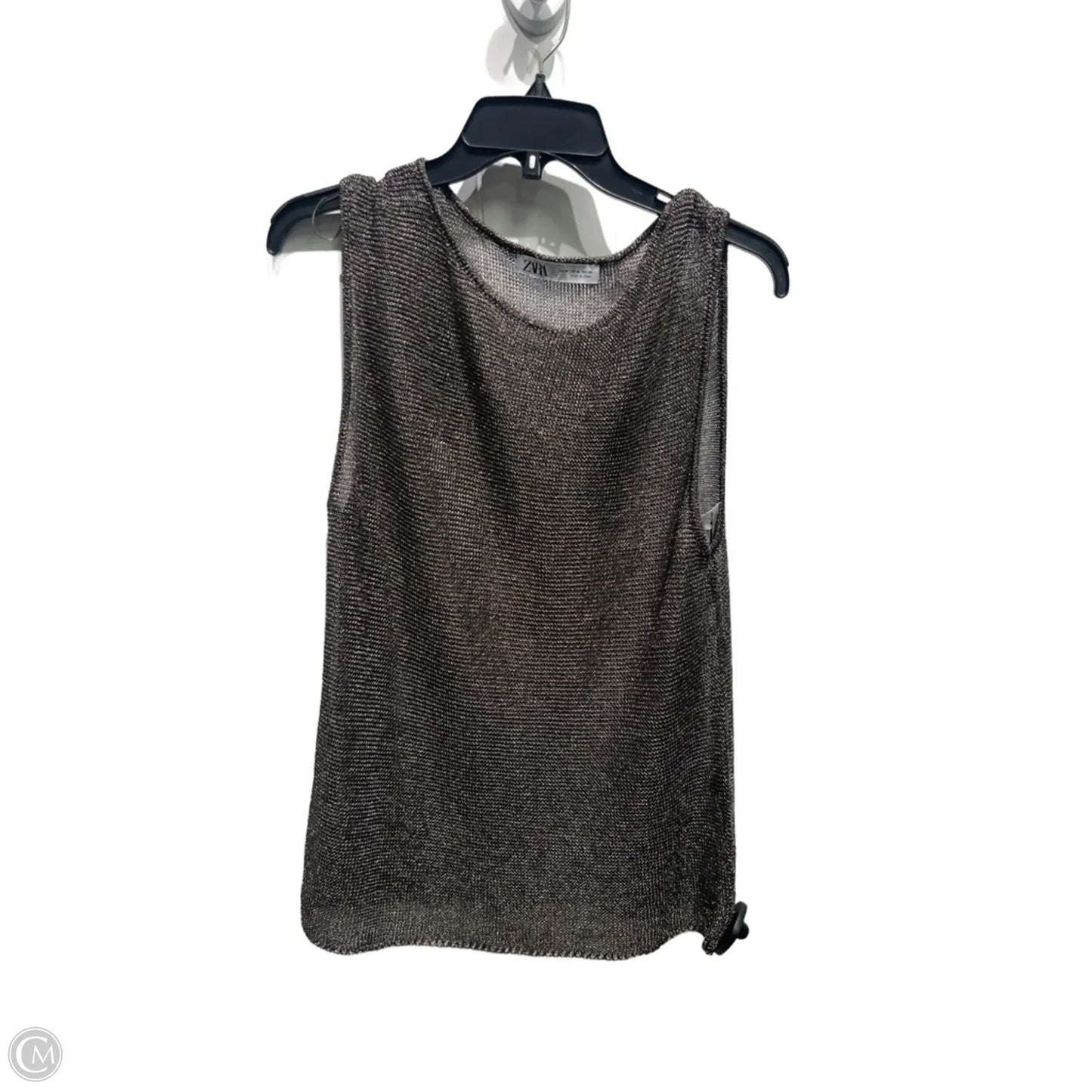 Top Sleeveless By Zara In Black & Grey, Size: M