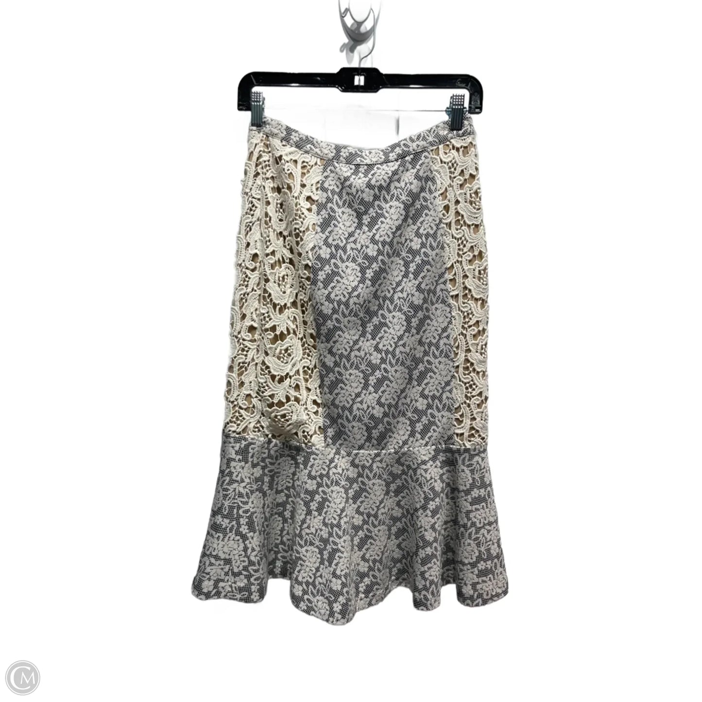 Skirt Midi By champagne & strawberry In Black & Cream, Size: S