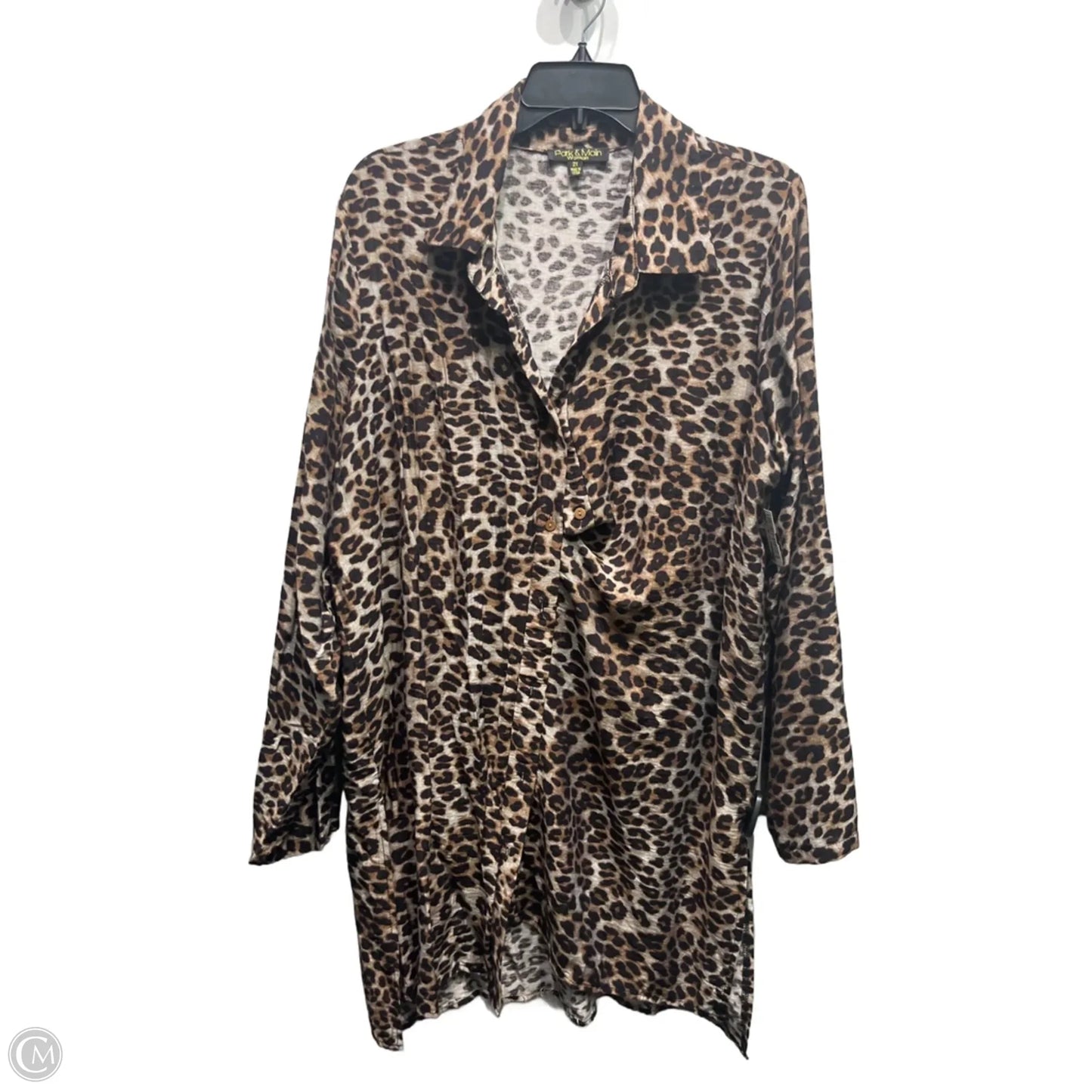 Tunic Long Sleeve By PARK & MAIN In Animal Print, Size: 2x