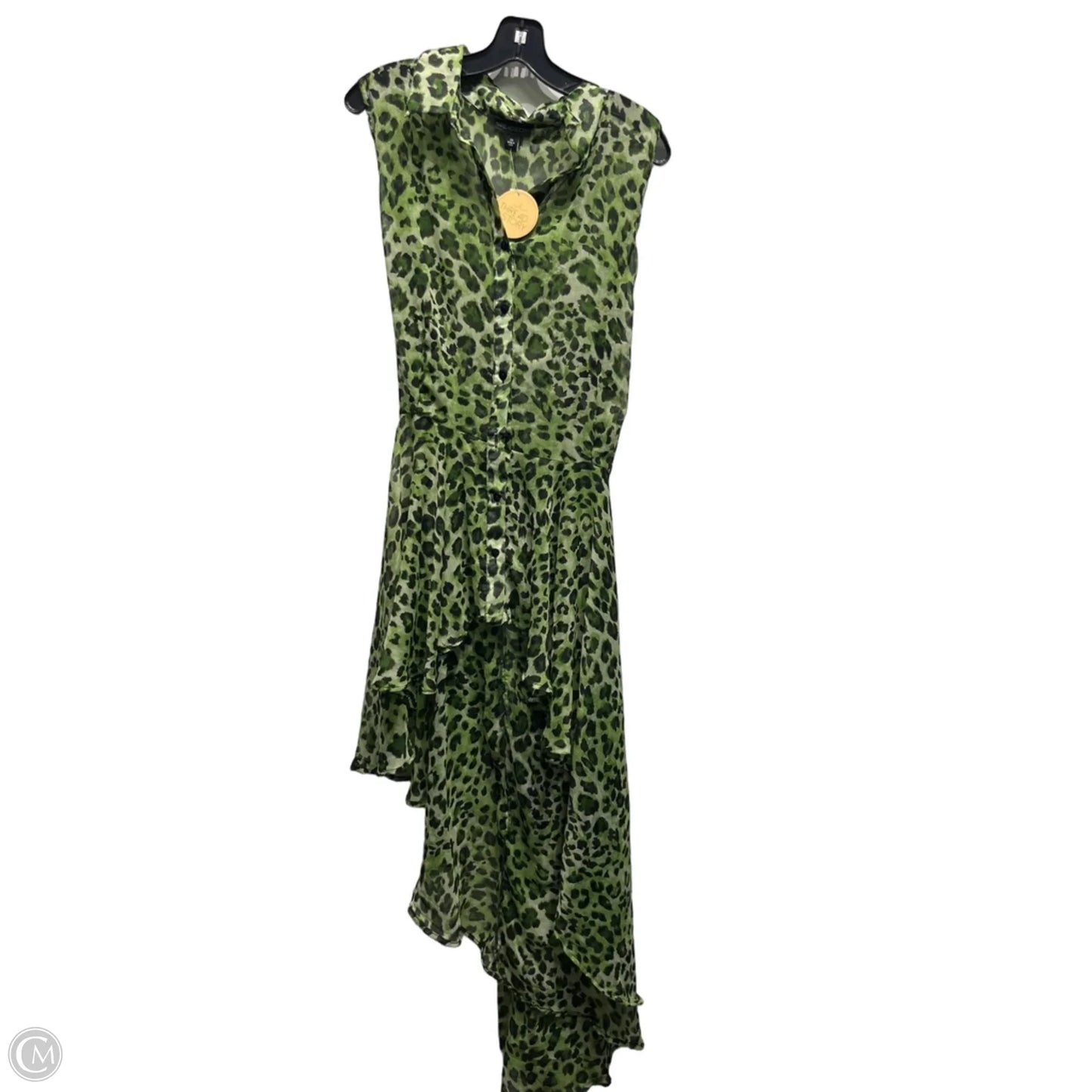 Tunic Sleeveless By Clothes Mentor In Black & Green, Size: 2x