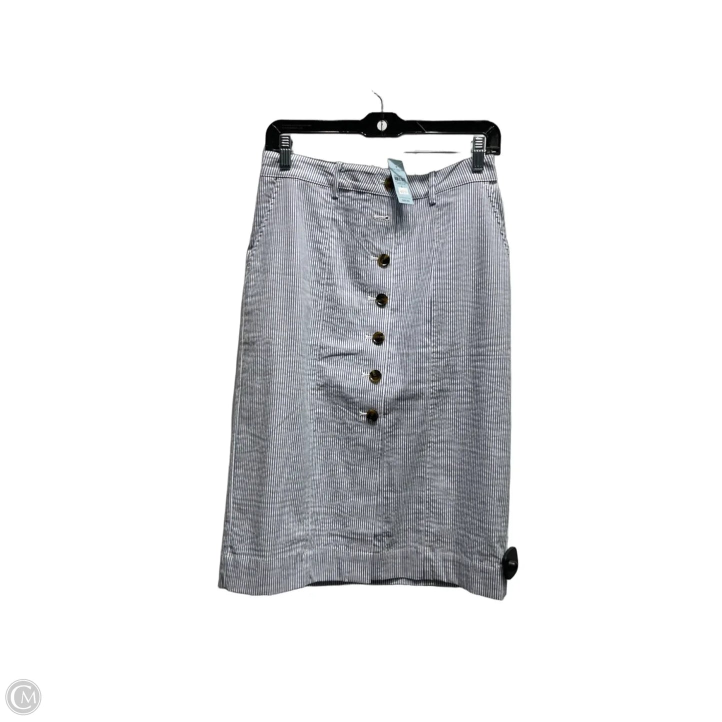 Skirt Midi By Ann Taylor In Blue & White, Size: 6