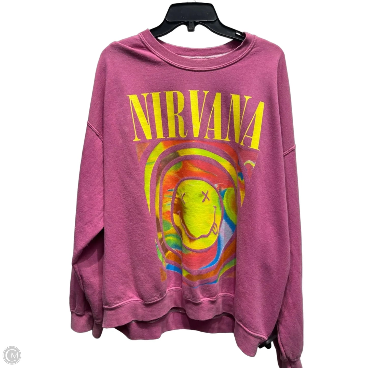Sweatshirt Crewneck By NIRVANA In Pink, Size: M