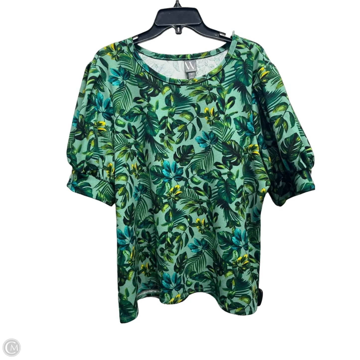 Top Short Sleeve By Worthington In Green, Size: 1x
