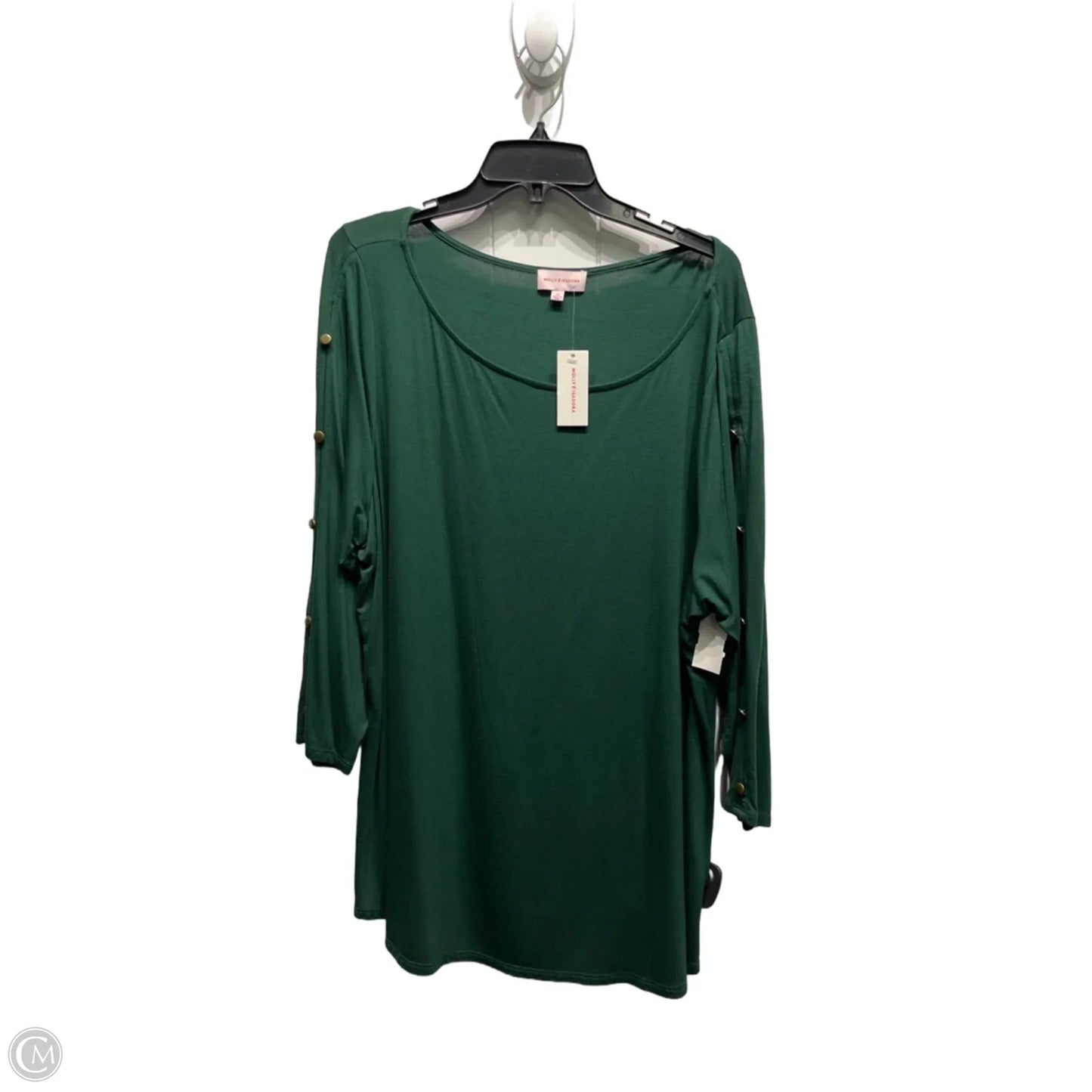 Top Long Sleeve By  molly isadora In Green, Size: 2x
