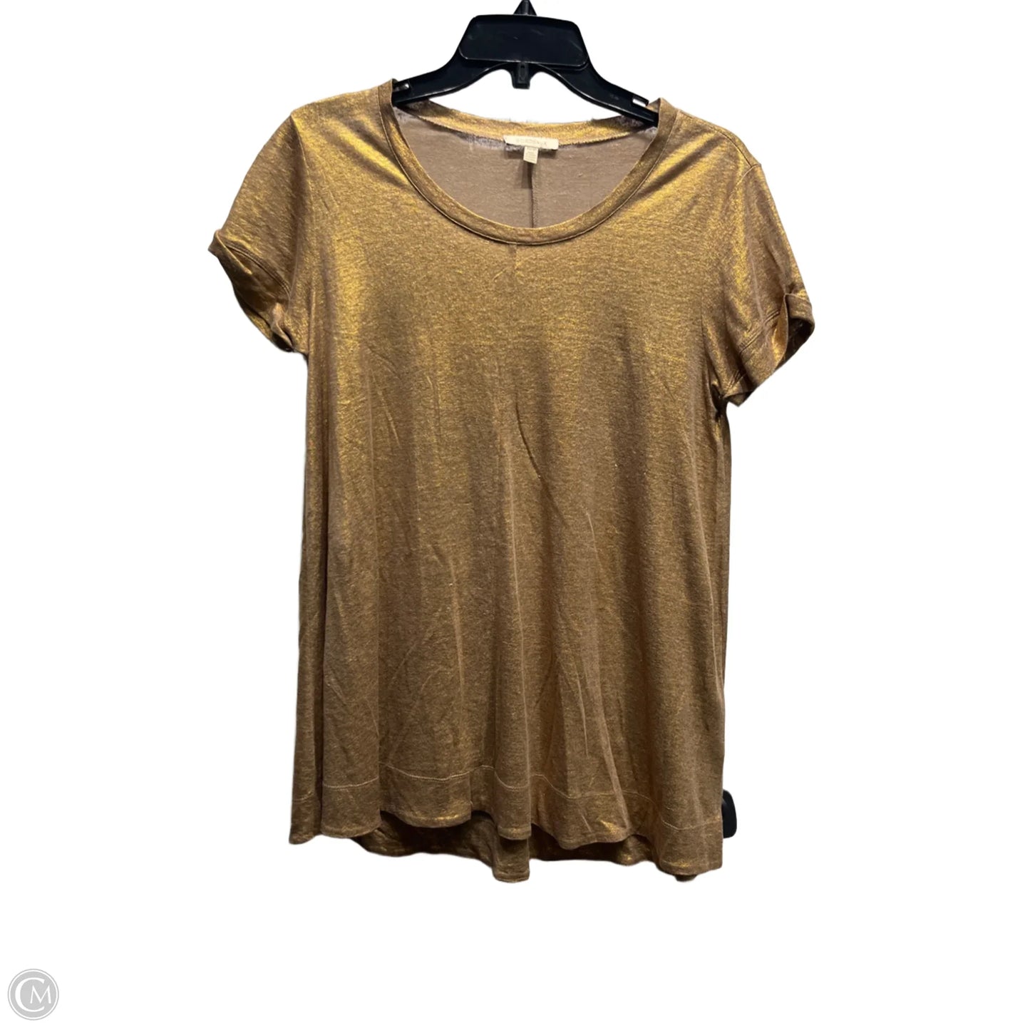 Top Short Sleeve By Bordeaux In Gold, Size: Xs