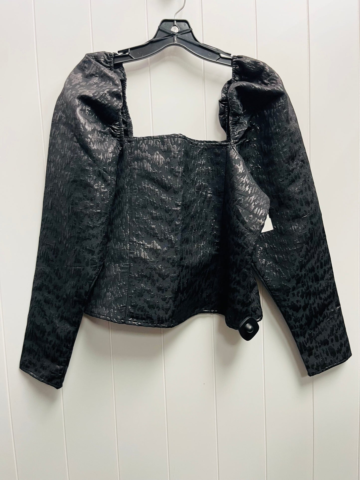 Blouse Long Sleeve By H&m In Black, Size: L