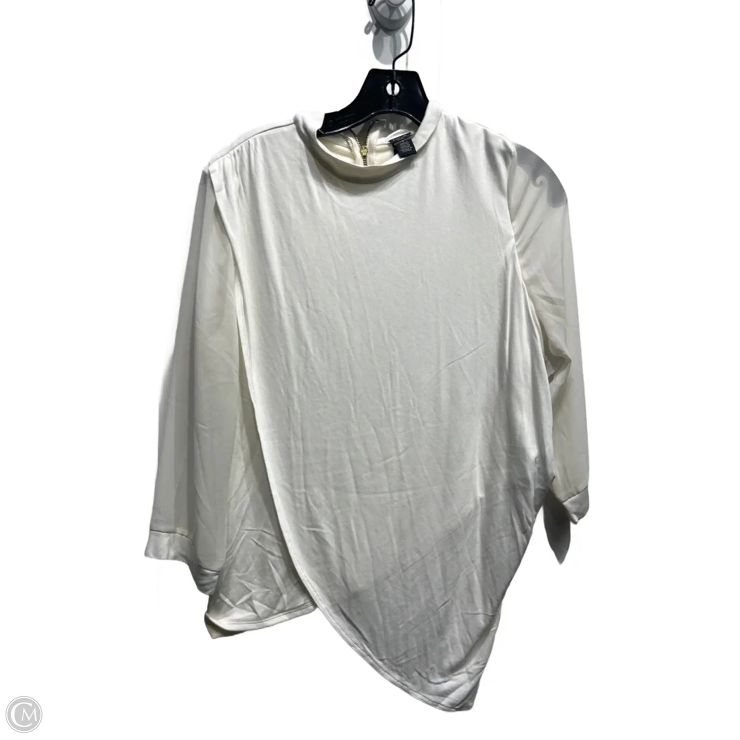 Blouse Long Sleeve By Chicos In Cream, Size: M