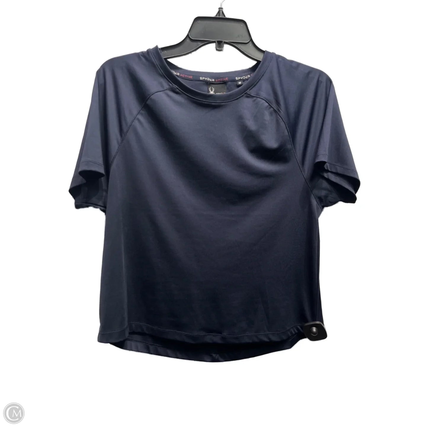 Athletic Top Short Sleeve By Spyder In Navy, Size: M
