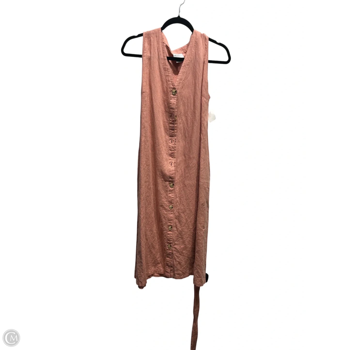 Dress Casual Midi By Liz Claiborne In Peach, Size: M