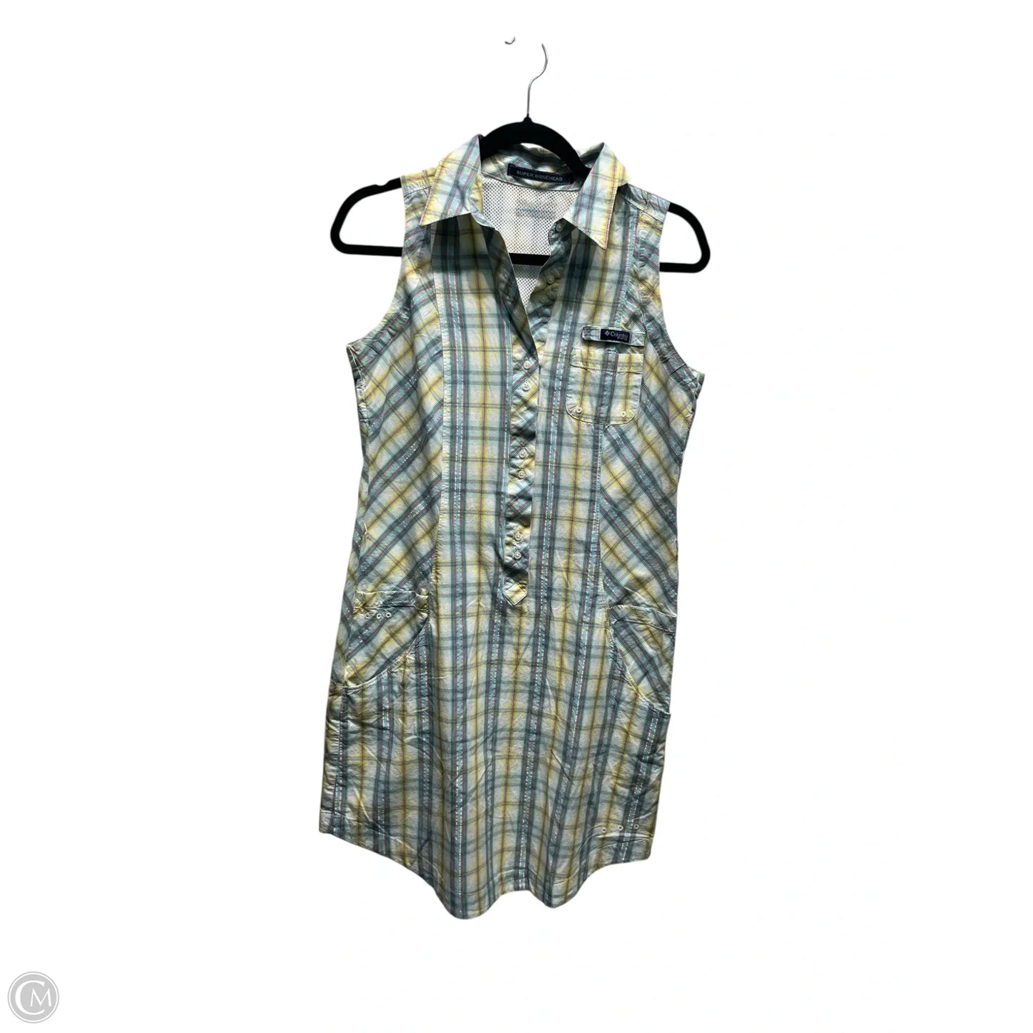 Dress Casual Short By Columbia In Green & Yellow, Size: M