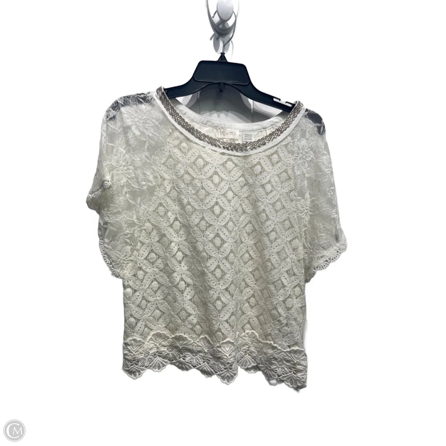 Top Short Sleeve By Miss Me In Cream, Size: M