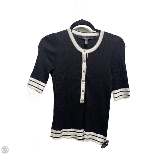 Top Short Sleeve By White House Black Market In Black & White, Size: S