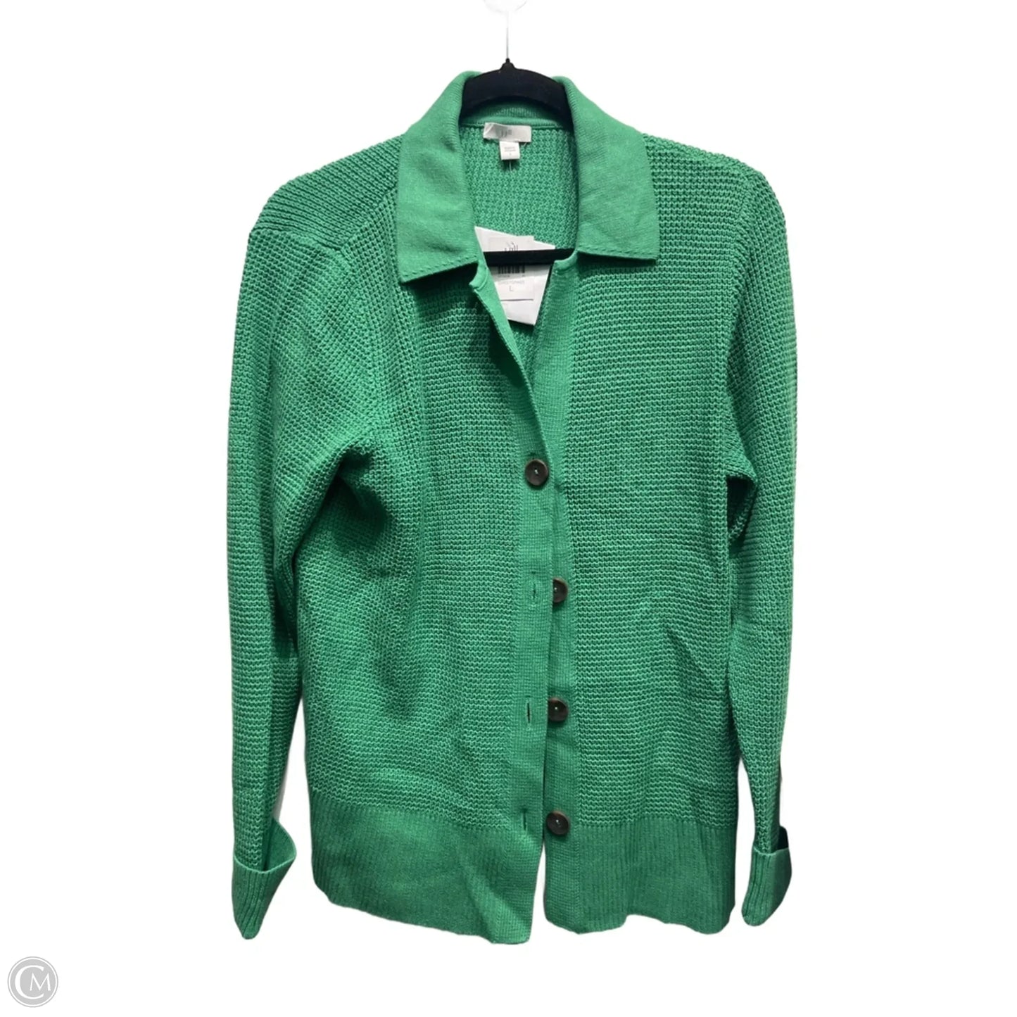 Sweater Cardigan By J. Jill In Green, Size: L