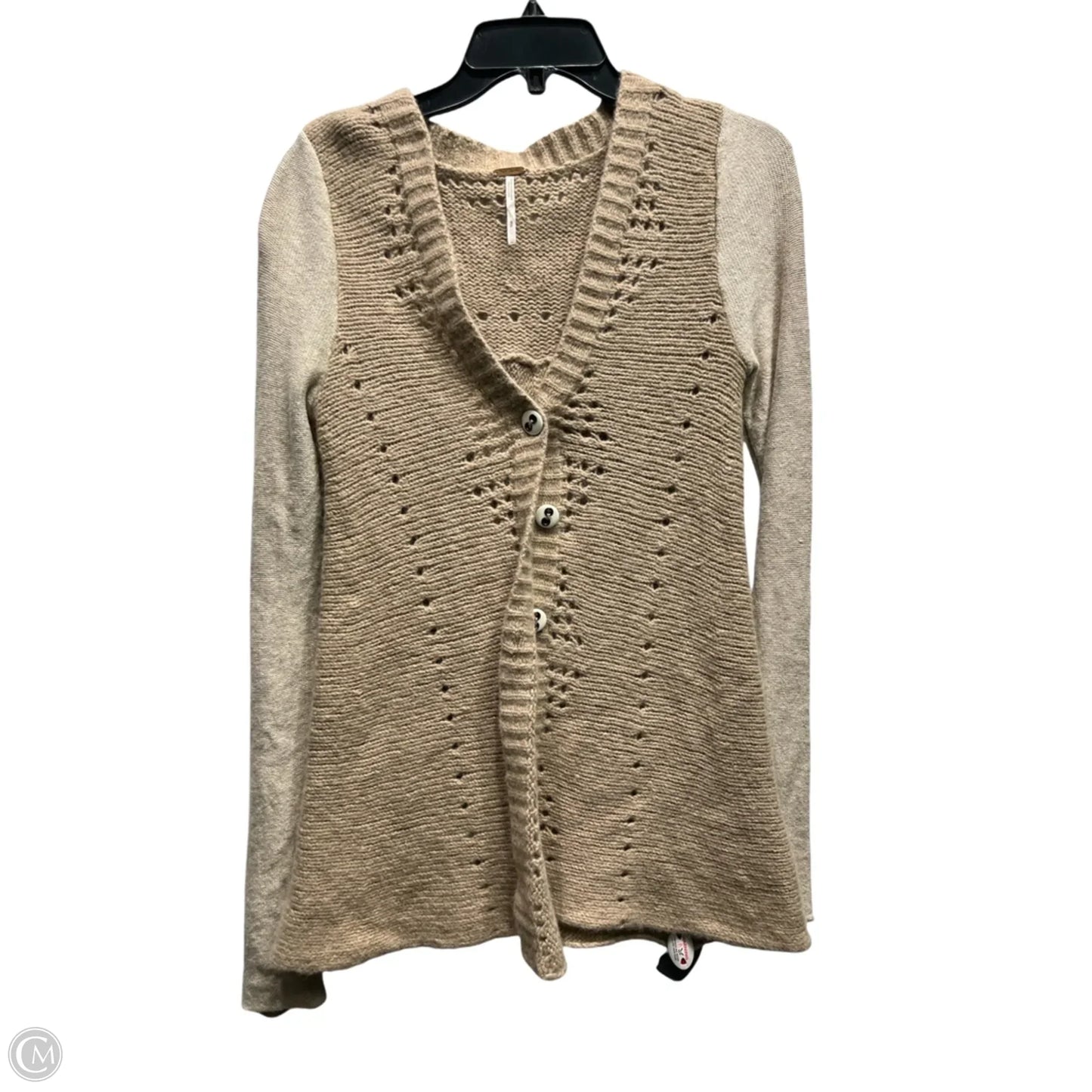 Sweater Cardigan By Free People In Beige, Size: S