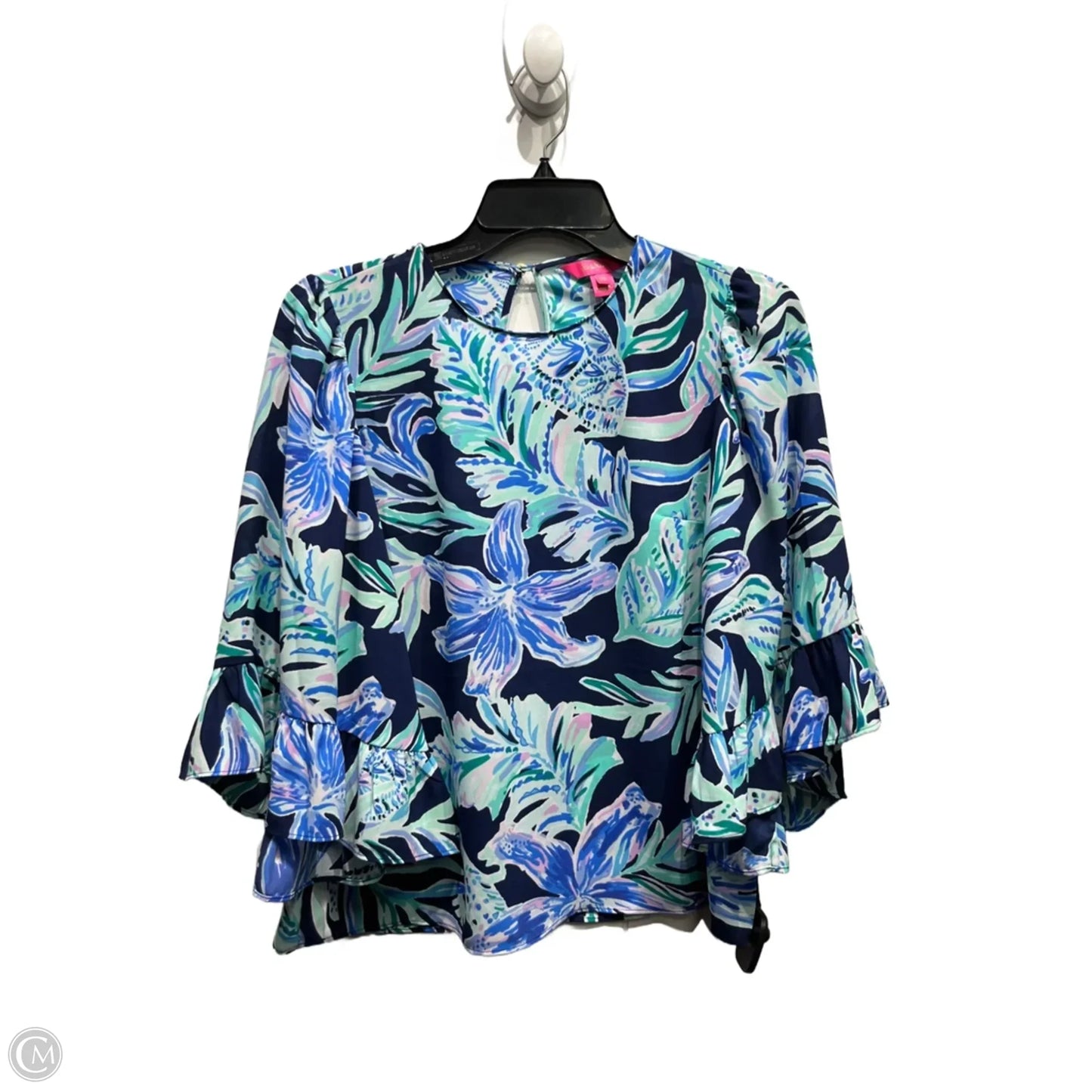 Top Long Sleeve Designer By Lilly Pulitzer In Blue & Green, Size: Xxs