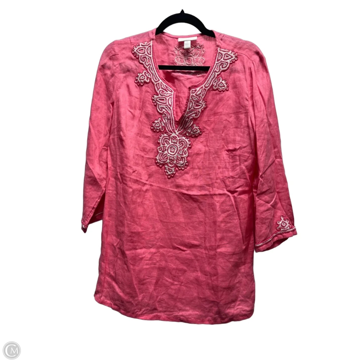 Tunic Long Sleeve By Charter Club In Pink, Size: M