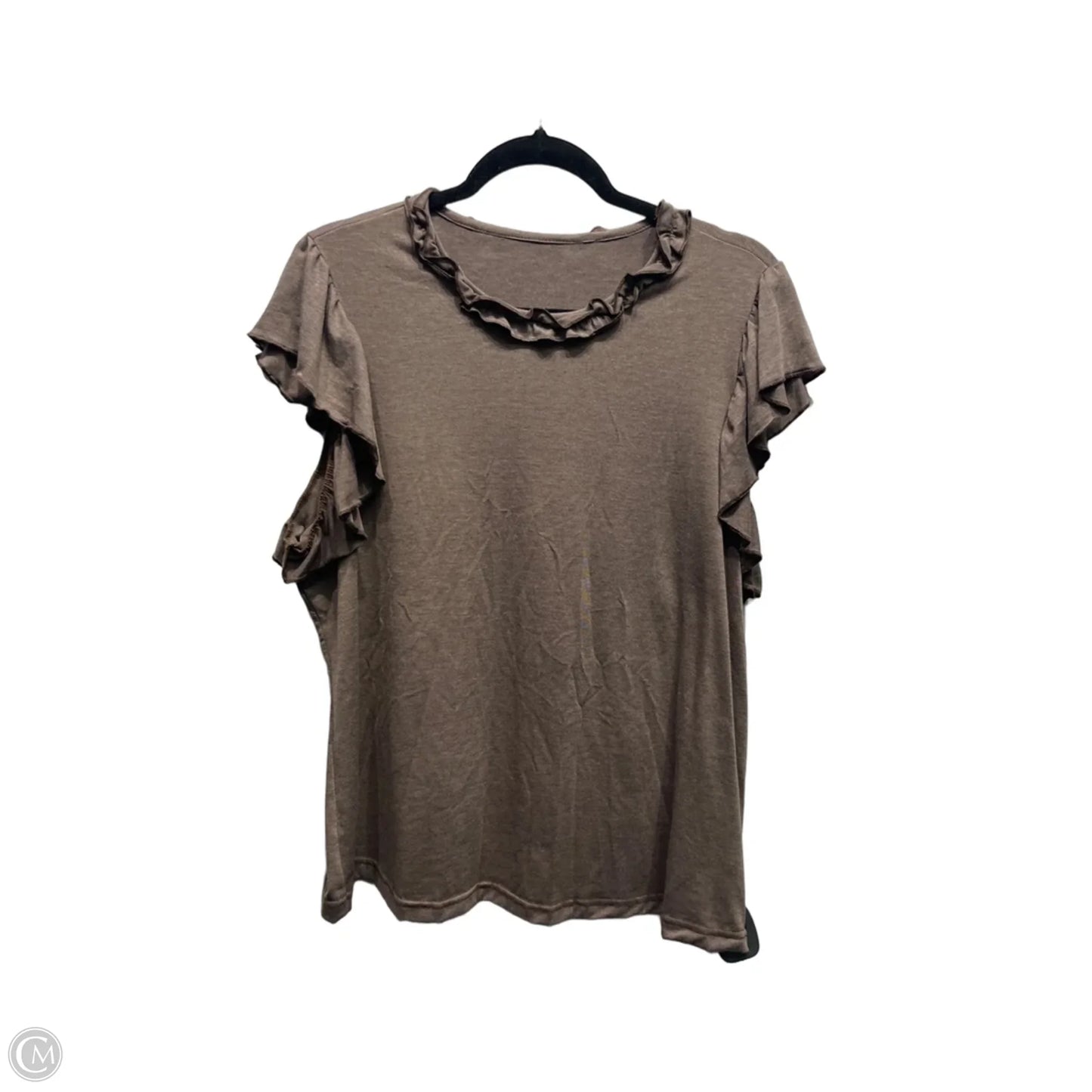 Top Short Sleeve By Clothes Mentor In Brown, Size: L