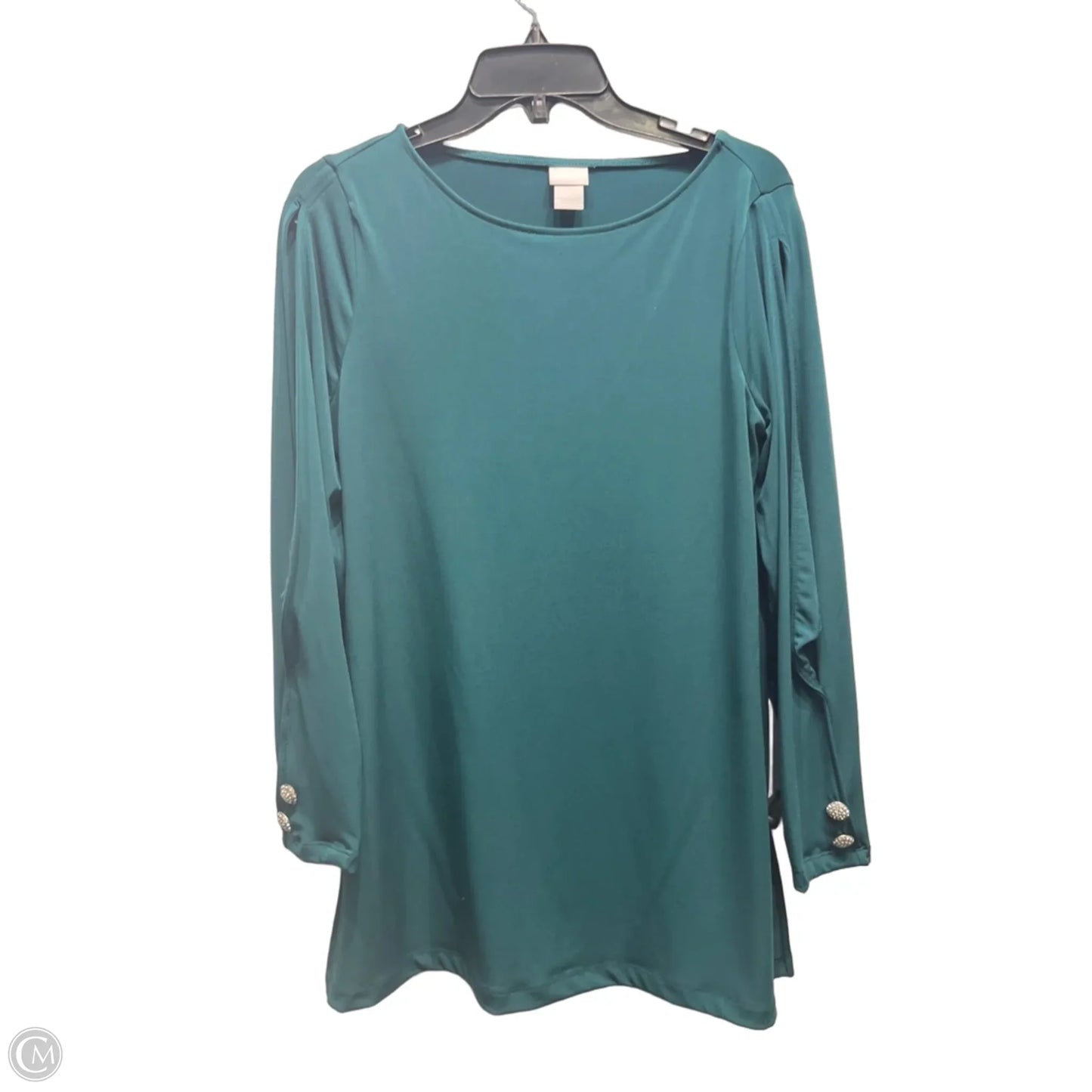Tunic Long Sleeve By Chicos In Green, Size: S