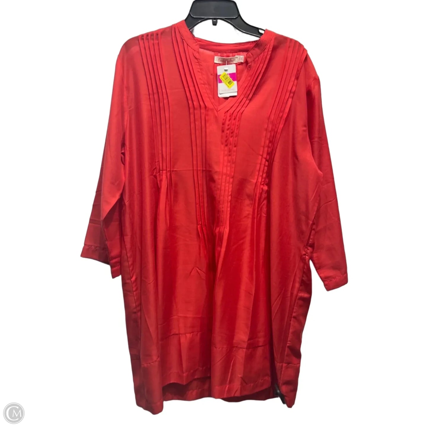 Tunic Long Sleeve By Fresh Produce In Red, Size: L