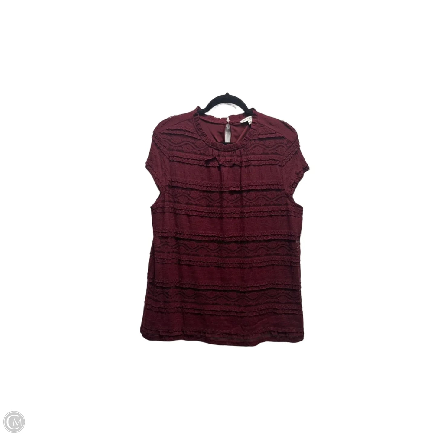 Top Short Sleeve By Zac And Rachel In Maroon, Size: Xl