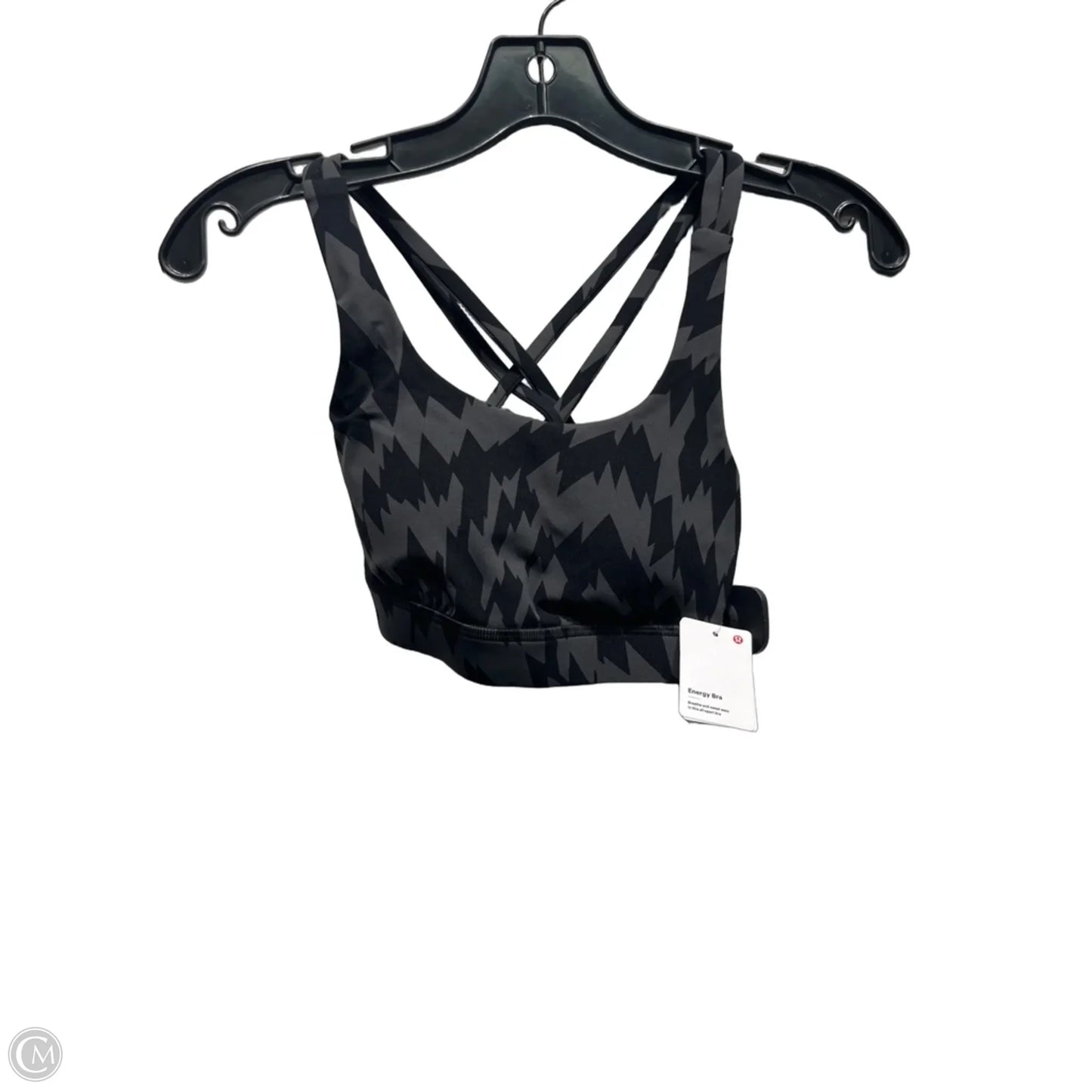 Athletic Bra By Lululemon In Black & Grey, Size: 2