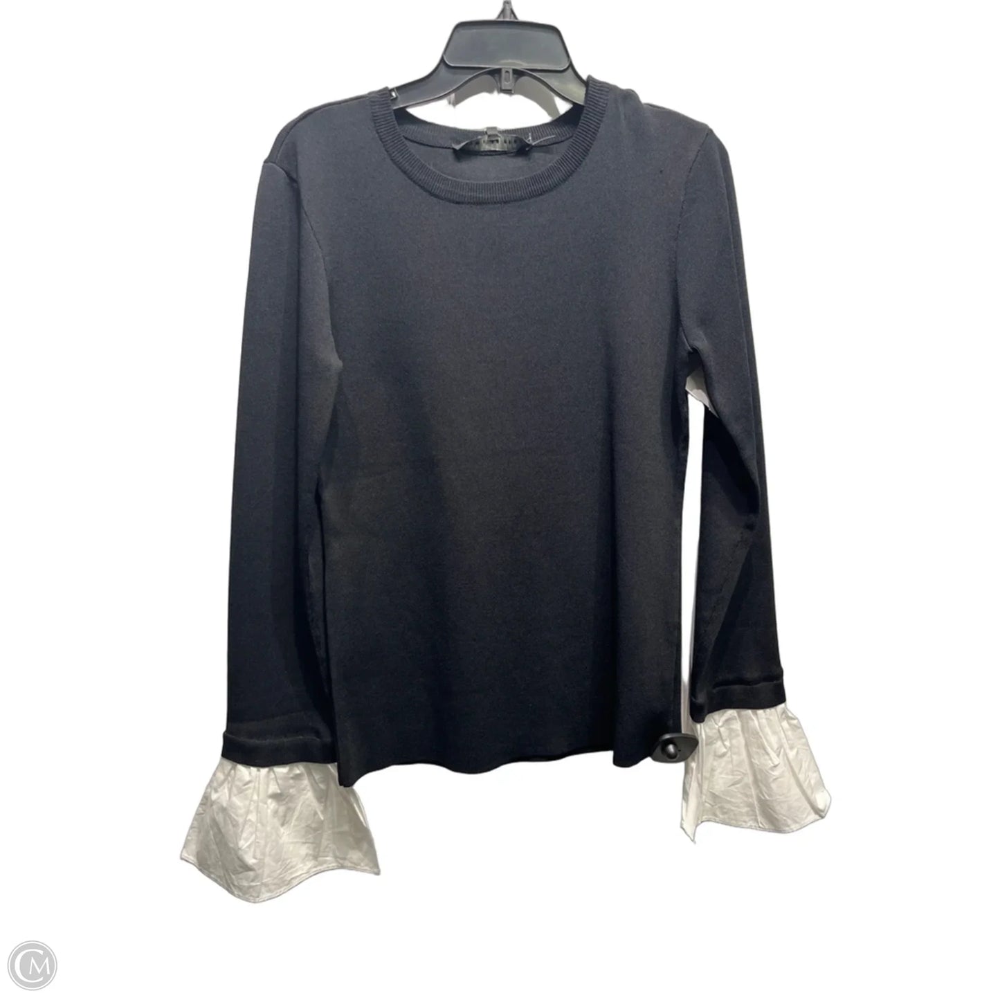 Top Long Sleeve By Endless Rose In Black & White, Size: L