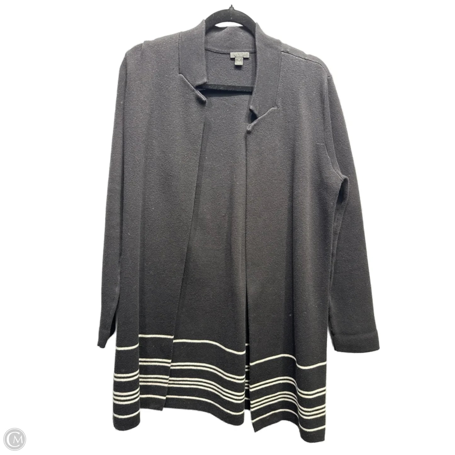 Sweater Cardigan By Ann Taylor In Black & White, Size: M