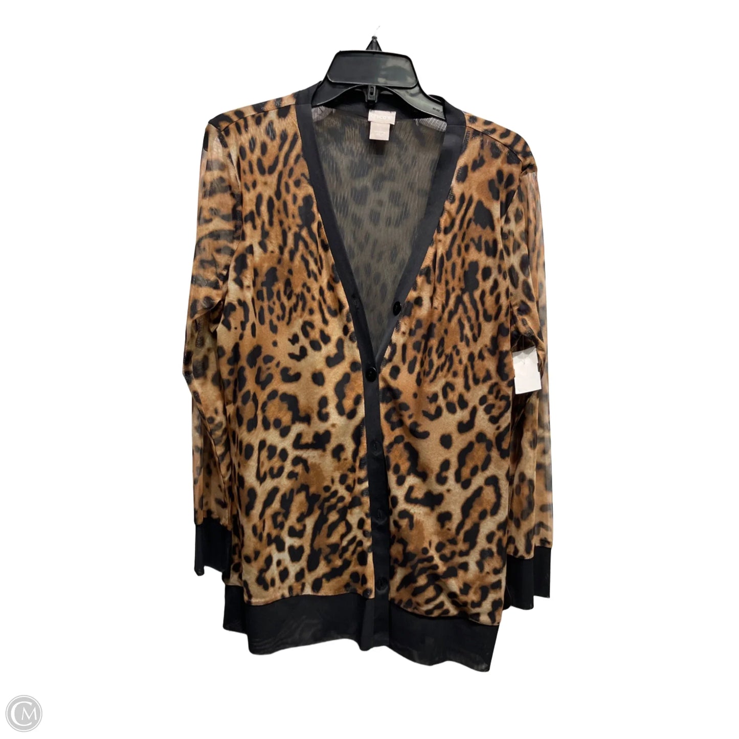 Cardigan By Chicos In Black & Brown, Size: M