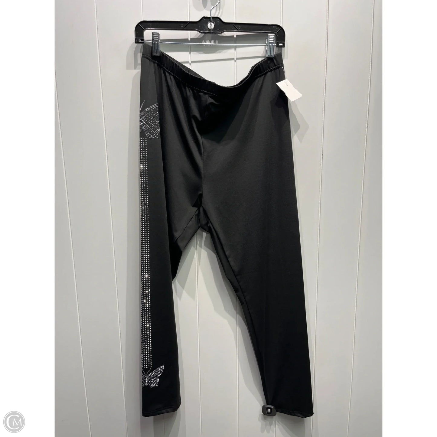 Pants Leggings By Amazon Essentials In Black & Silver, Size: 2x