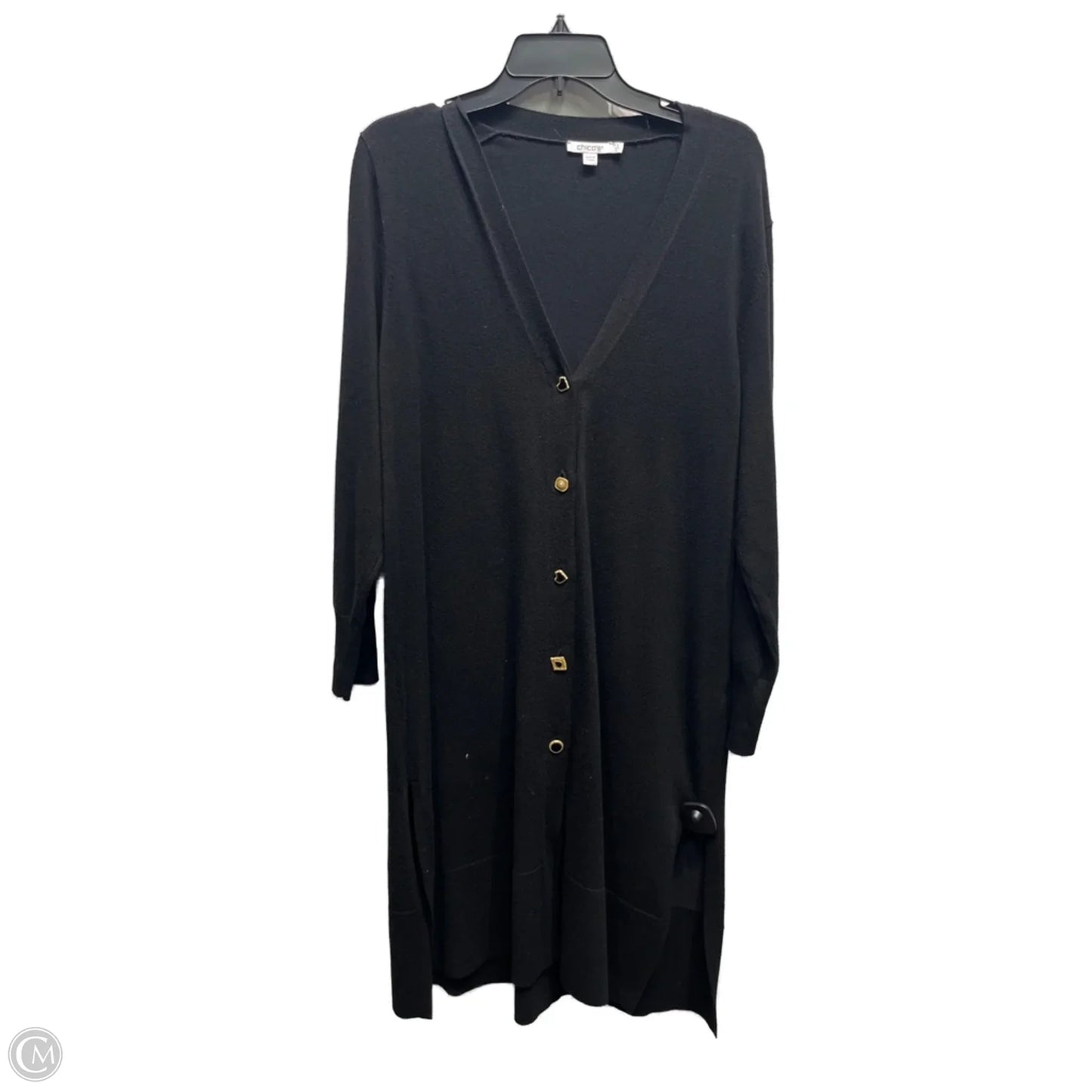 Sweater Cardigan By Chicos In Black, Size: L