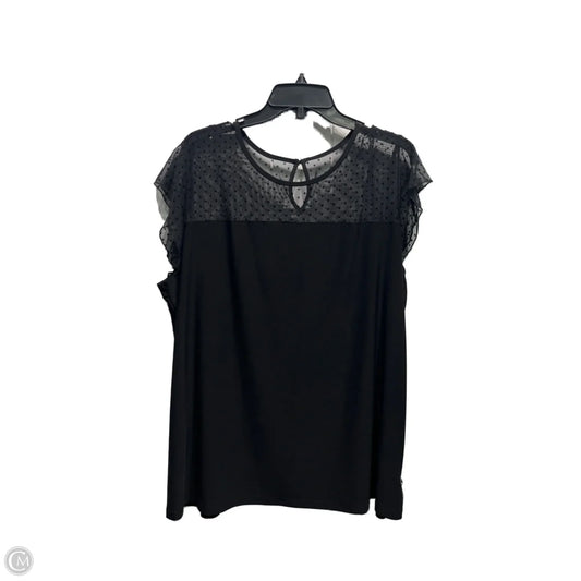 Top Short Sleeve By Anne Klein In Black, Size: 2x