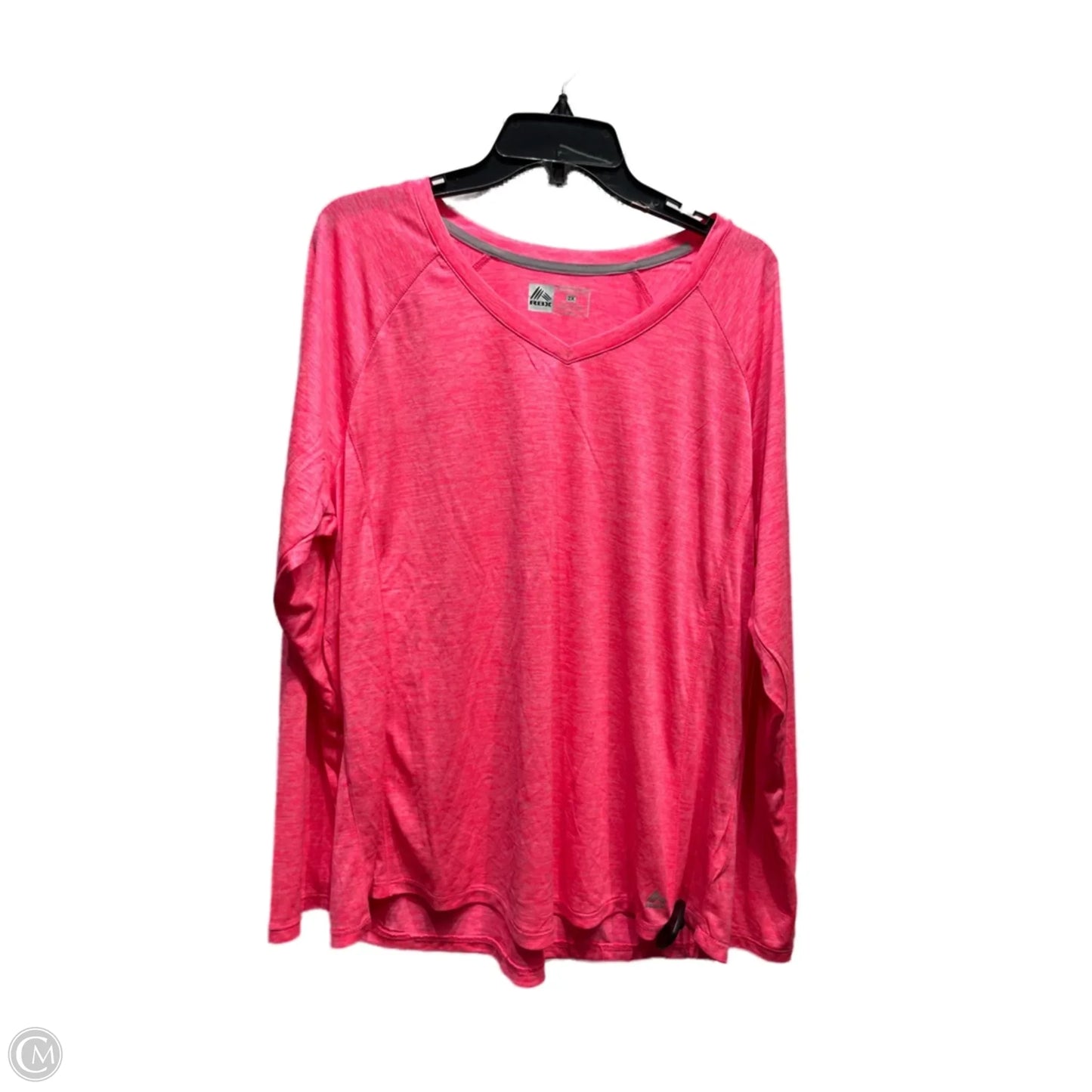 Athletic Top Long Sleeve Crewneck By Rbx In Pink, Size: 2x