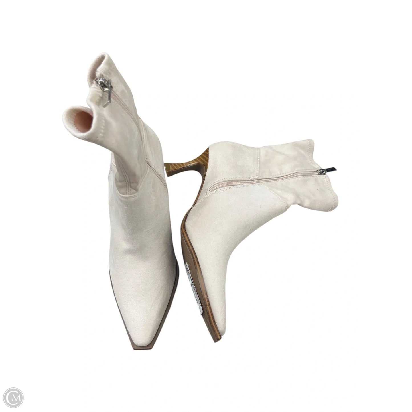 Boots Ankle Heels By ZBY In Cream, Size: 7