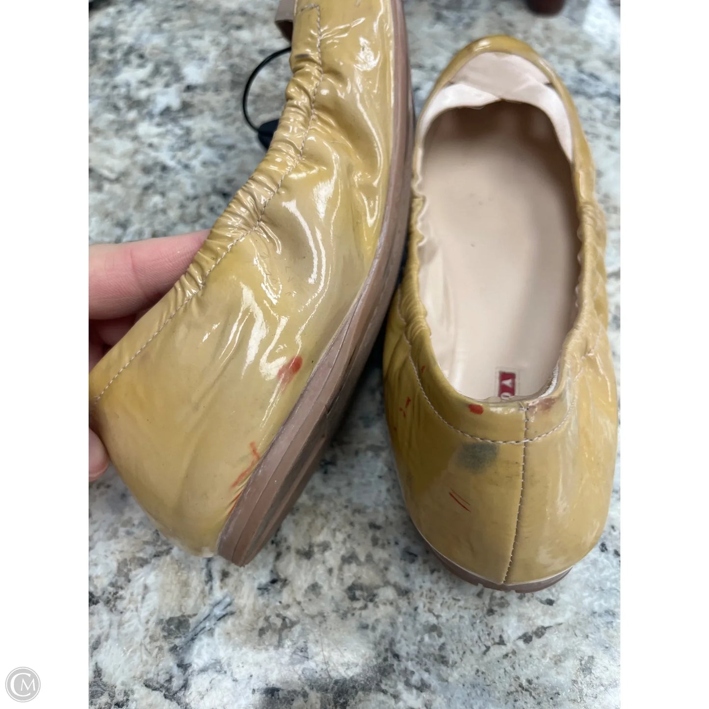 Shoes Luxury Designer By Prada In Tan, Size: 7.5