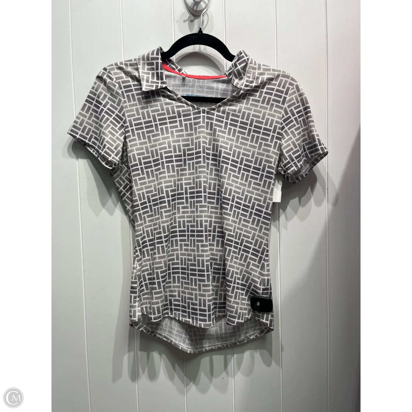 Athletic Top Short Sleeve By Adidas In Taupe, Size: S