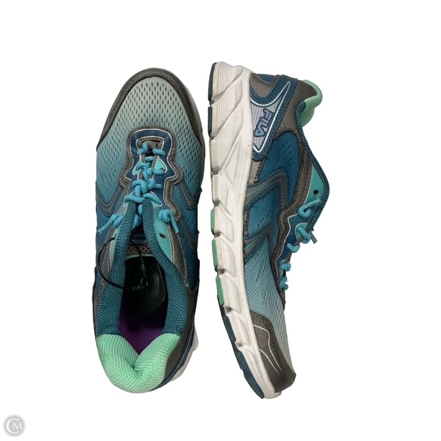 Shoes Athletic By Fila In Blue & Green, Size: 9.5