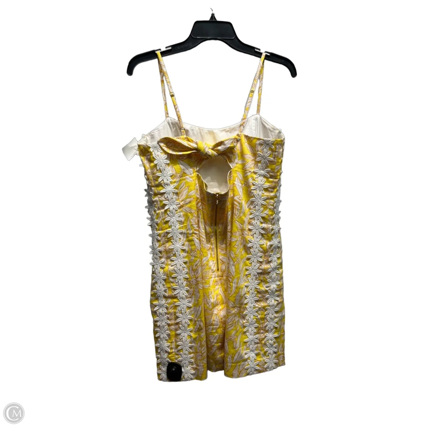 Dress Designer By Lilly Pulitzer In White & Yellow, Size: 8