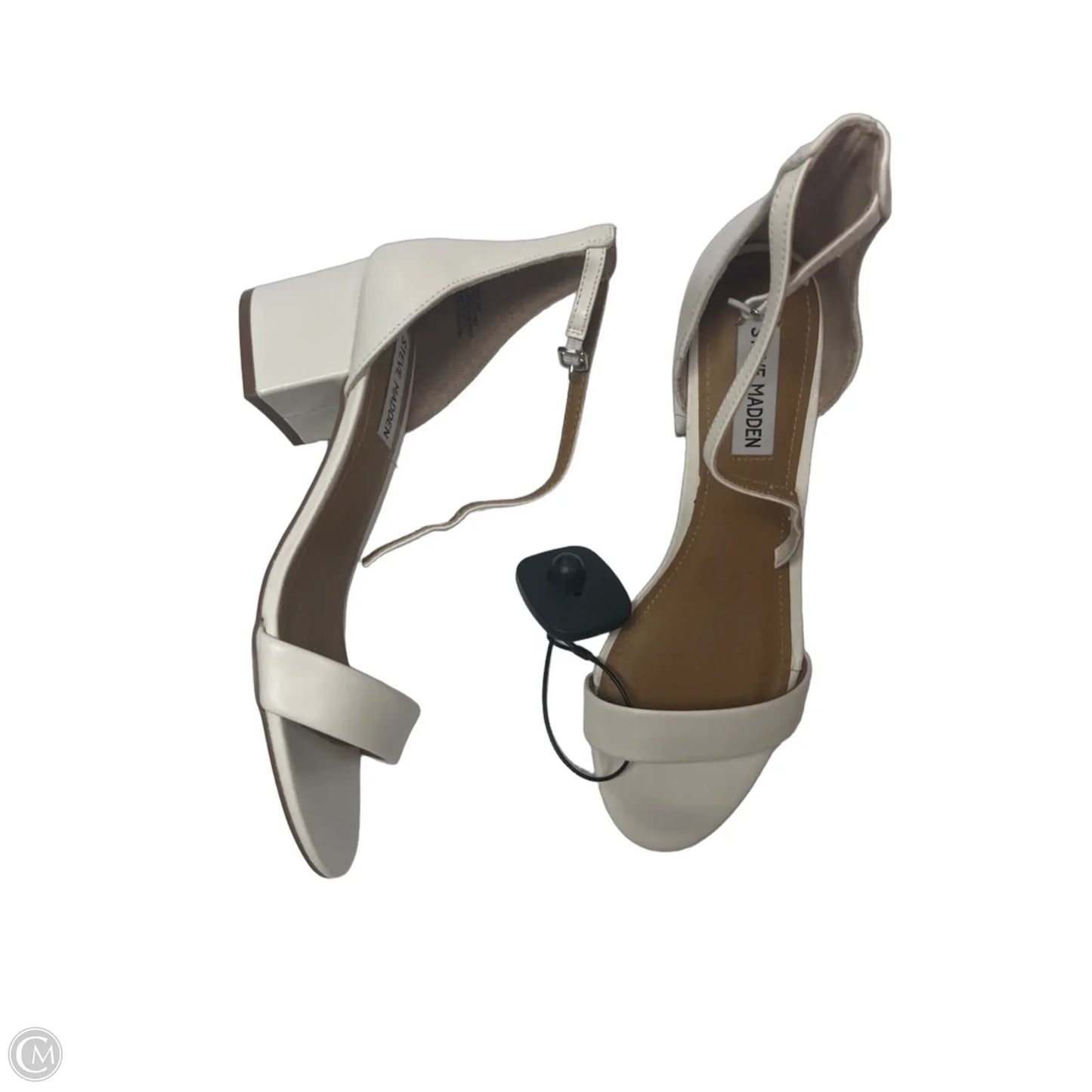 Sandals Heels Block By Steve Madden In White, Size: 8