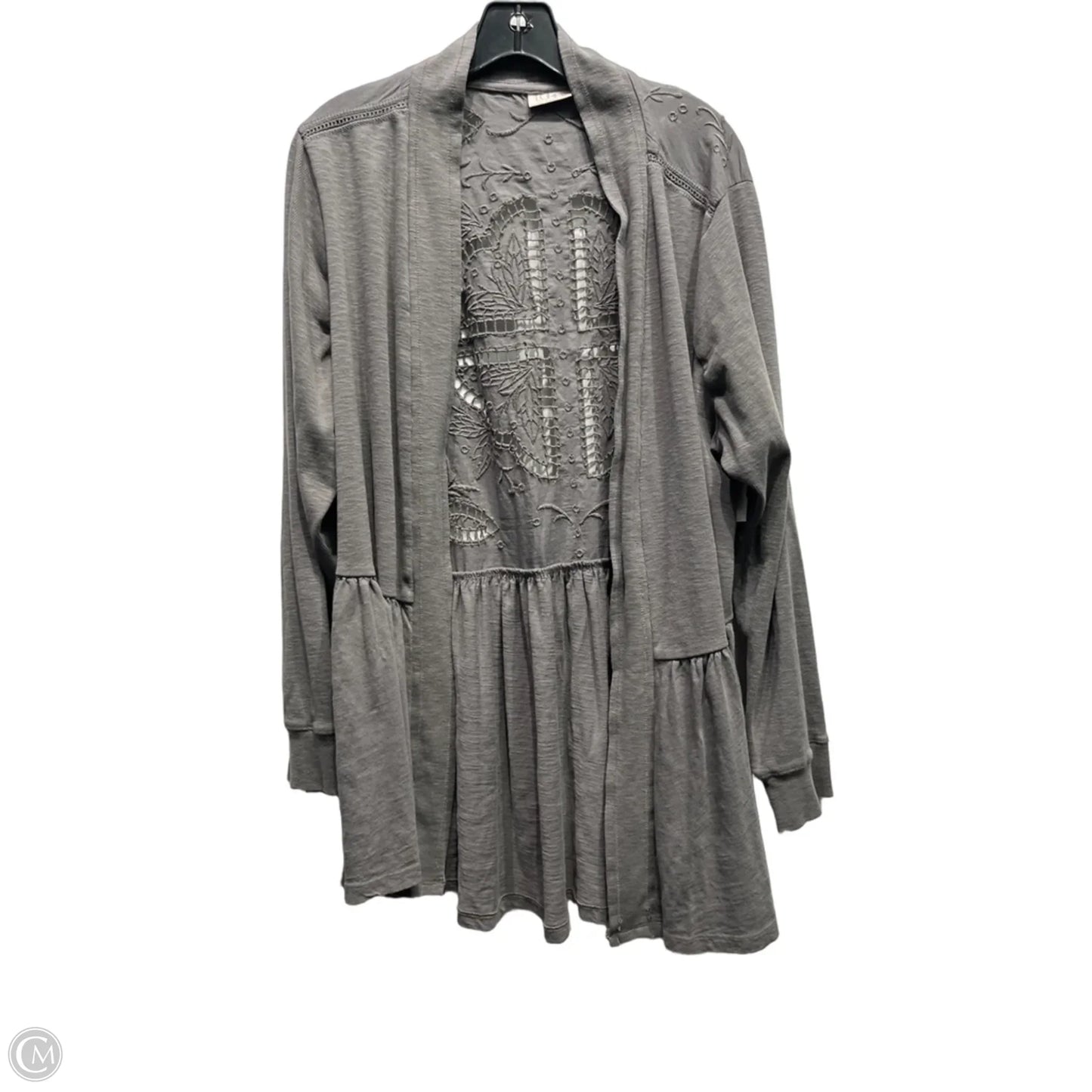 Cardigan By Logo In Grey, Size: 1x