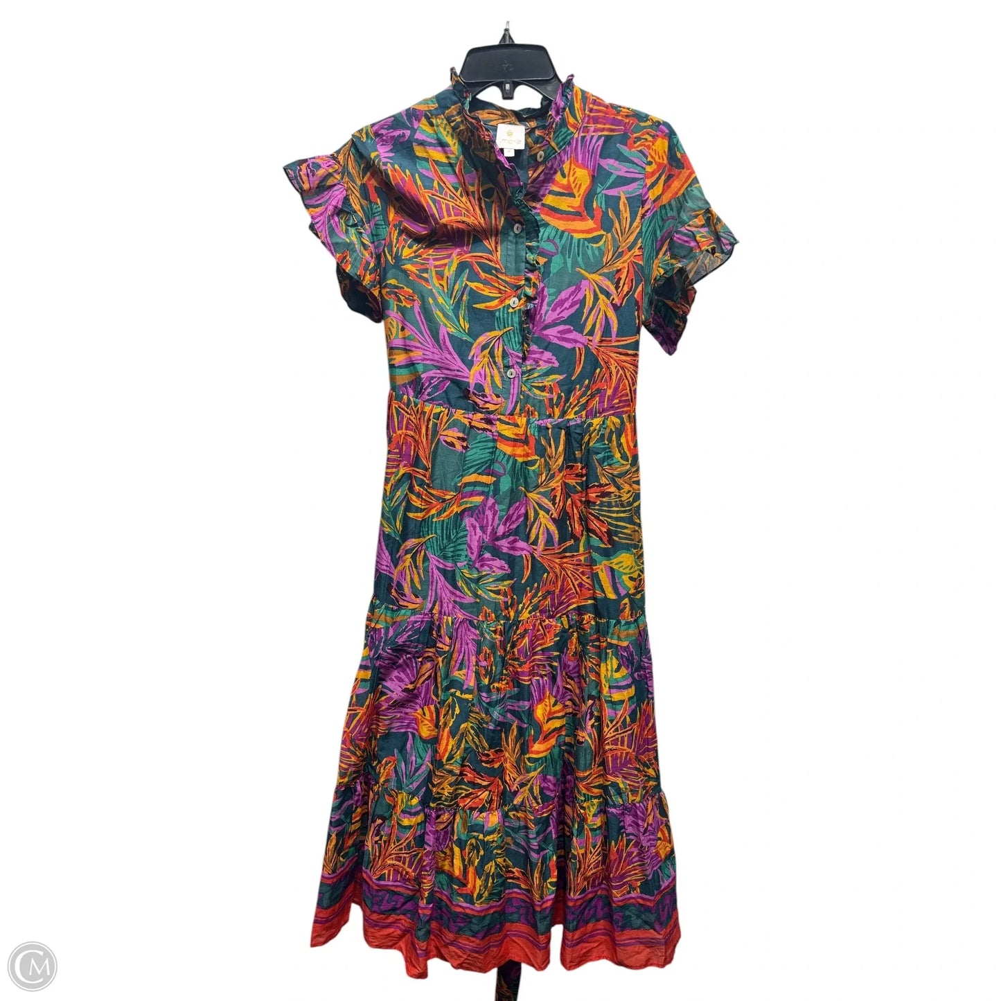 Dress Casual Maxi By J.marie In Green & Purple, Size: S