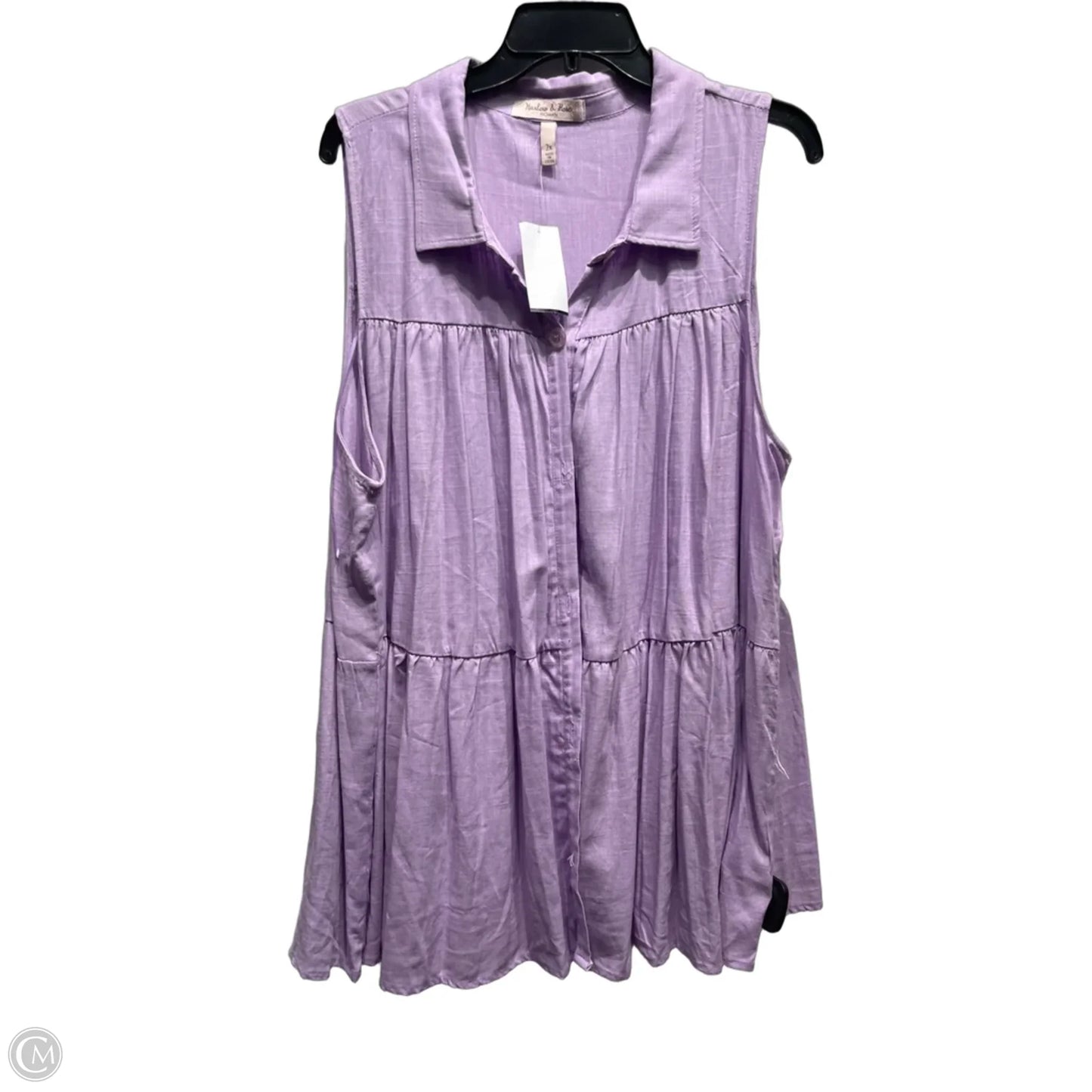 Top Sleeveless By harlow & rose In Purple, Size: 2x