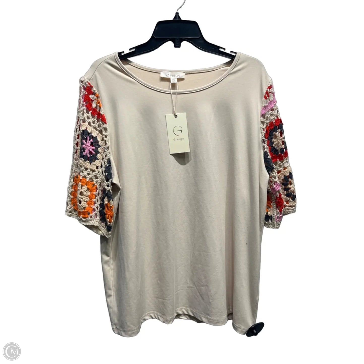 Top Short Sleeve By greige In Orange & Tan, Size: Xl