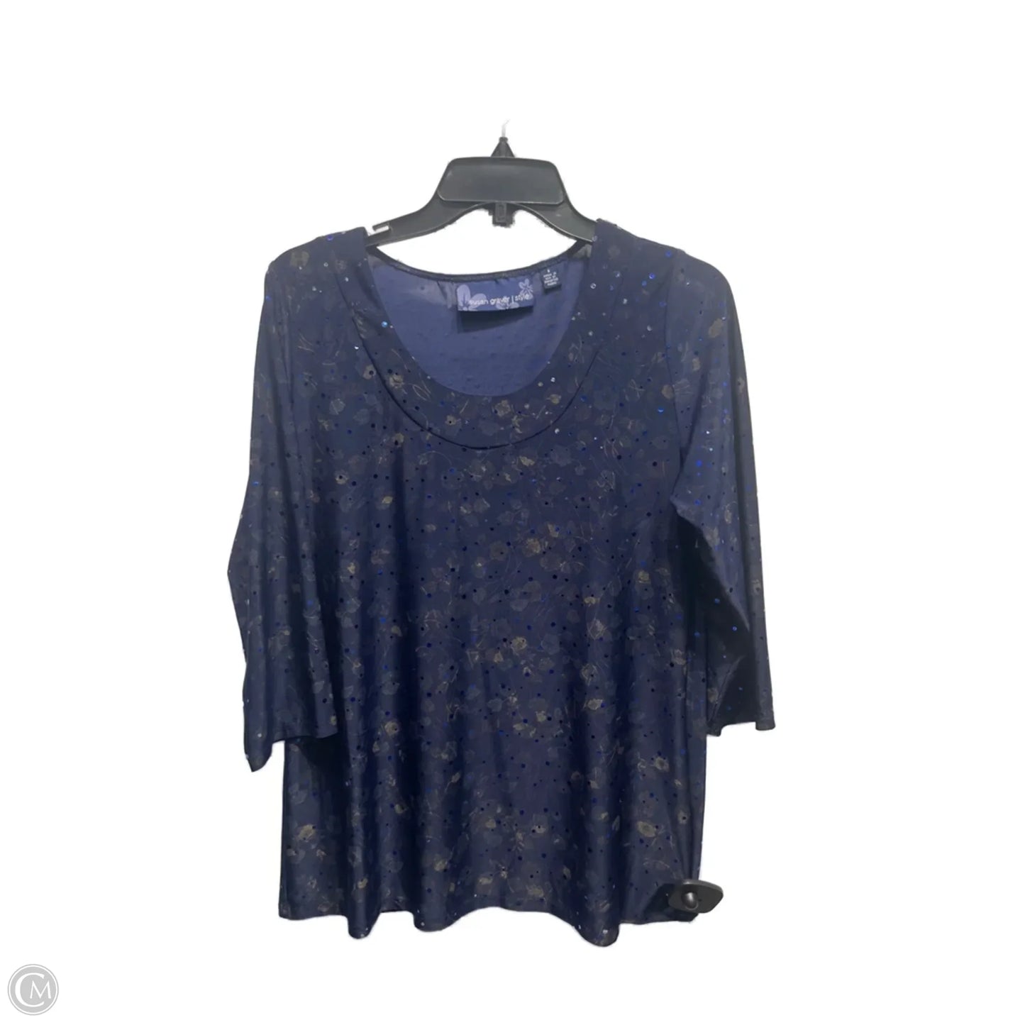 Top Long Sleeve By Susan Graver In Blue, Size: S