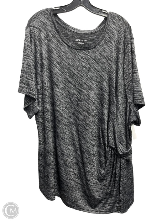 Top Short Sleeve By Ava & Viv In Grey, Size: 4x
