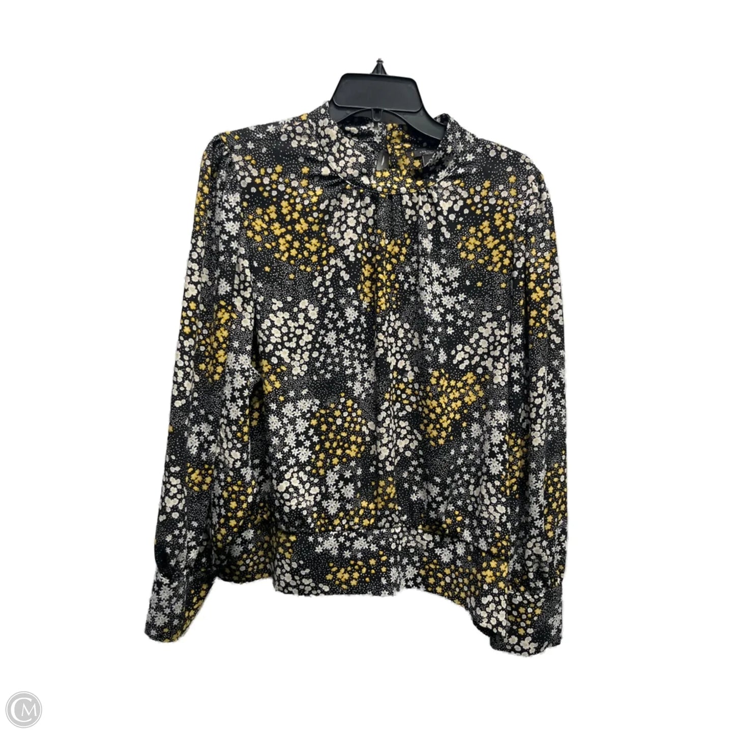 Top Long Sleeve By Ann Taylor In Black & Yellow, Size: Xl