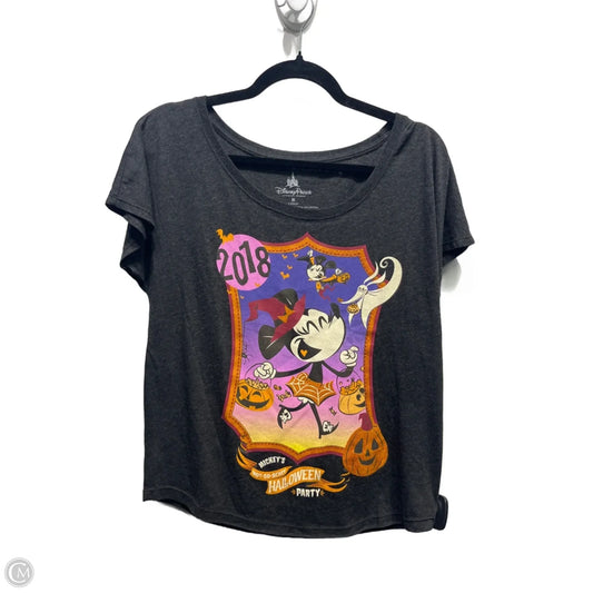 Top Short Sleeve Basic By Disney Store In Grey, Size: M